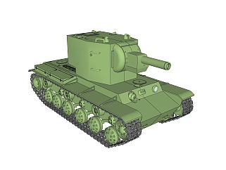 苏联KV-2<em>重型</em>坦克su模型，苏联KV-2<em>重型</em>坦克sketchup...