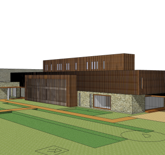 现代售楼处建筑方案草图大师模型，售楼部建筑sketchup模型免费下载