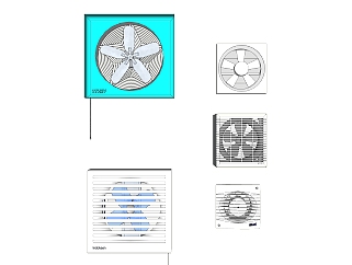 现代排气扇组合草图大师模型，排气扇sketchup模型下载