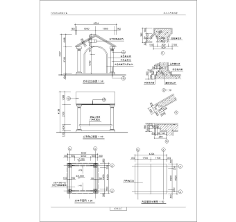 景观亭cad施工详图免费下载