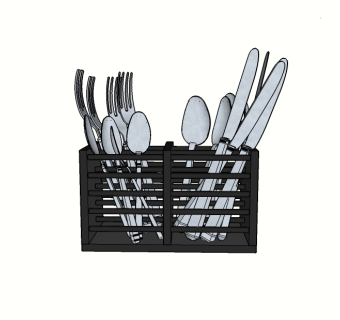 现代叉子勺子餐具免费su模型，餐具草图大师模型下载