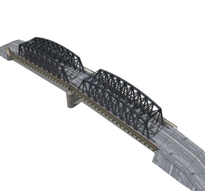 现代桥梁草图大师模型下载，sketchup桥梁su模型分享